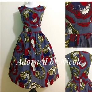 African Print Dress: Bust 43-44 Waist 34-35